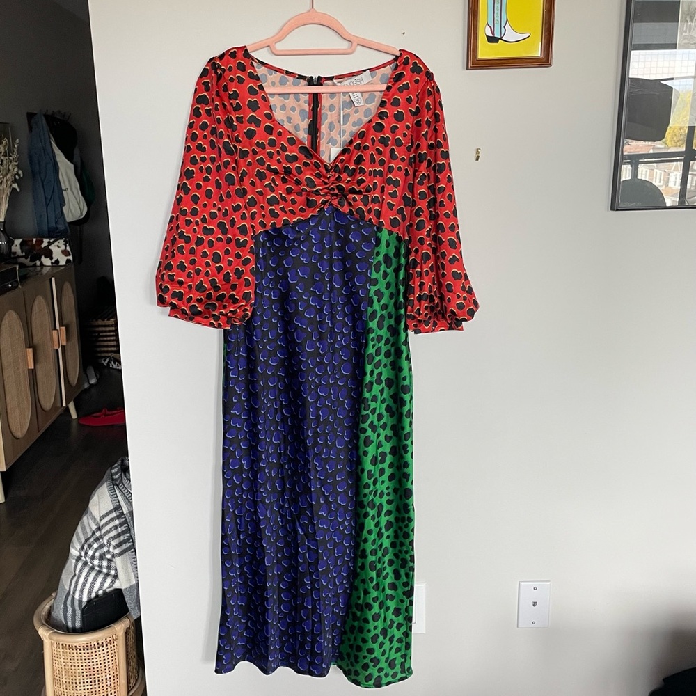 Women’s Liquorish ASOS colour block animal print maxi dress - NWT - Size 8